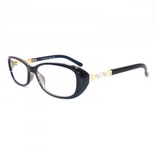 RB3075-濾藍光老花眼鏡-典雅黑-金屬帶鑽飾片.眼鏡批發