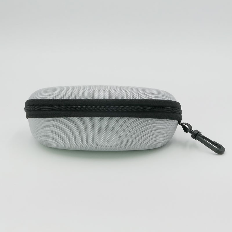 銀色眼鏡拉鍊盒-附掛鉤的眼鏡盒，EVA牛津布拉鏈盒